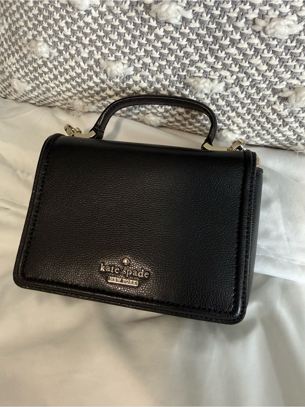 kate spade Black Pebbled Leather Top-Handle Satchel